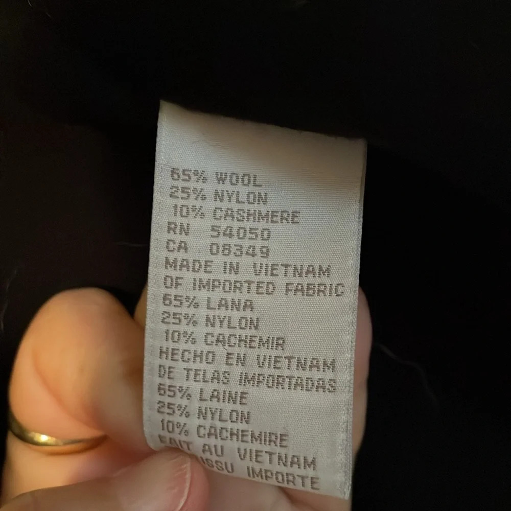 Jones New York Wool Cashmere Blend Blazer Chocolate Brown, Sz 10 Black Interior View 6